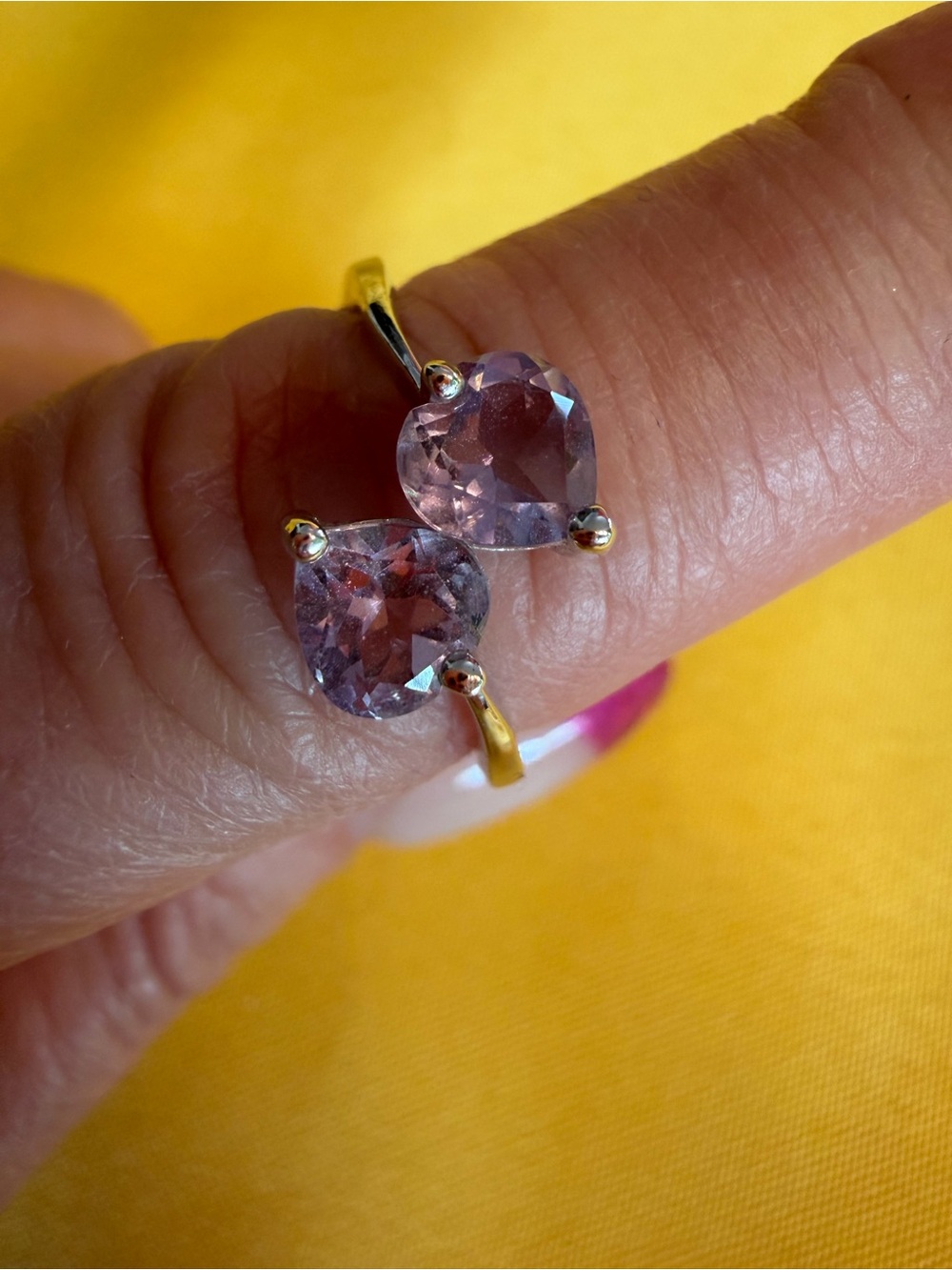 Park Lane Double Lavender Crystal Ring Size 9